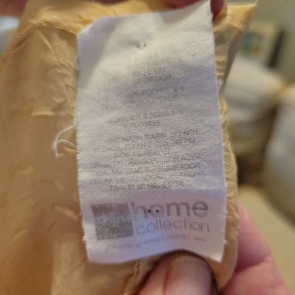 JC Penney Gold Sheer fully hemmed scarf valence swag topper (2 panels) - Picture 8 of 9